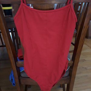 Girls Sz 14 Mirella Cami Leotard - Garnet Red